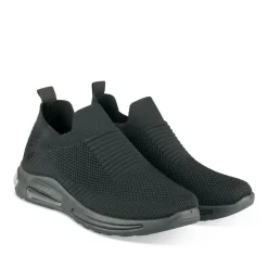 Baskets Running NOIR Femme Motif Uni A Enfiler
