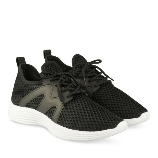 Baskets Running NOIR Femme Motif Uni A Enfiler