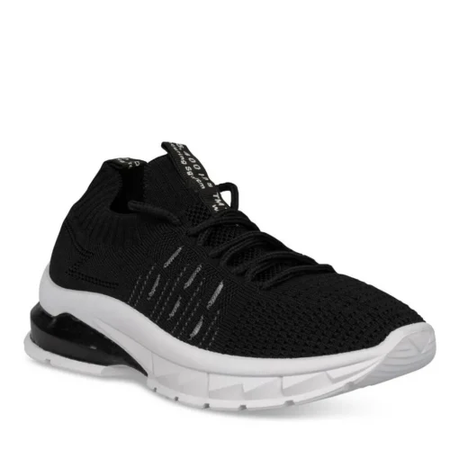 Baskets Running NOIR Femme Motif Uni A Enfiler