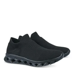 Baskets Running NOIR Femme Motif Uni A Enfiler