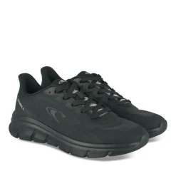 Baskets Running NOIR Femme Motif Uni Lacets