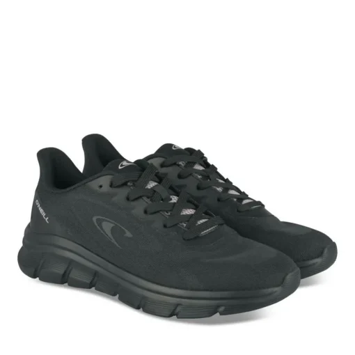 Baskets Running NOIR Femme Motif Uni Lacets