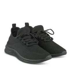 Baskets Running NOIR Femme Motif Uni Lacets