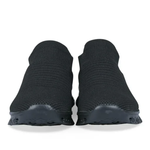 Baskets Running NOIR Femme Motif Uni A Enfiler