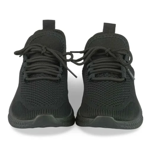 Baskets Running NOIR Femme Motif Uni Lacets
