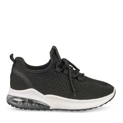 Baskets Running NOIR Fille Motif Paillettes Lacets