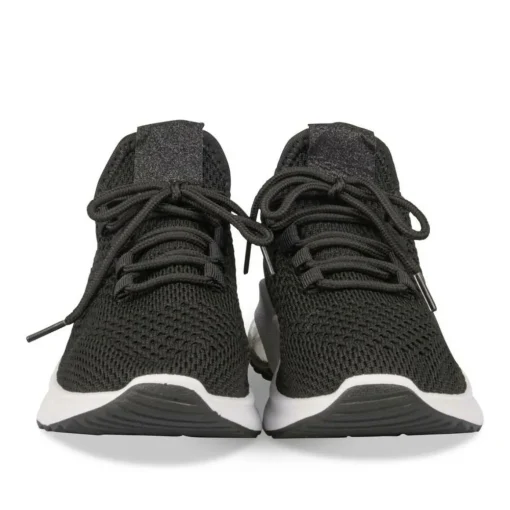Baskets Running NOIR Fille Motif Paillettes Lacets