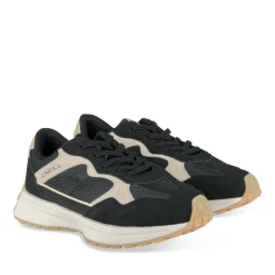 Baskets Running NOIR Garçon Motif Uni Elastique