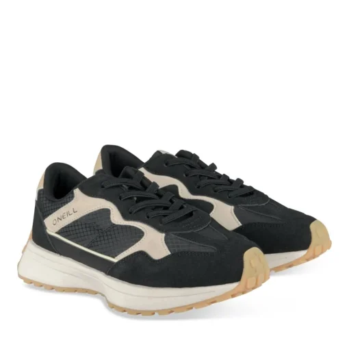 Baskets Running NOIR Garçon Motif Uni Elastique