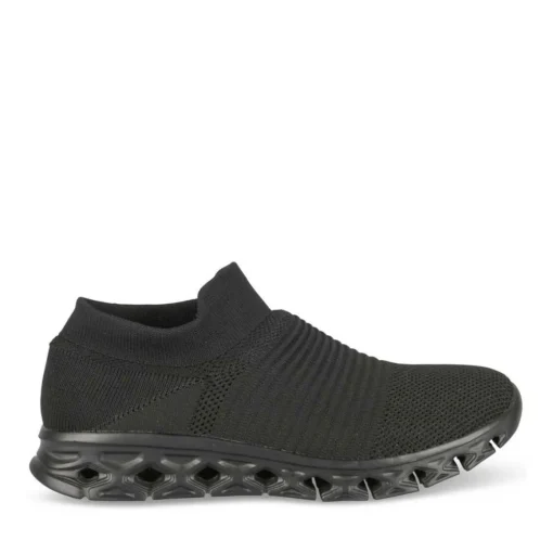 Baskets Running NOIR Homme Motif Uni A Enfiler