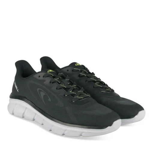 Baskets Running NOIR Homme Motif Uni Lacets