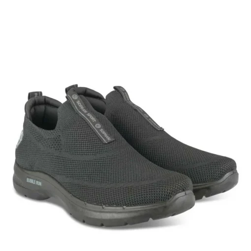 Baskets Running NOIR Homme Motif Uni A Enfiler