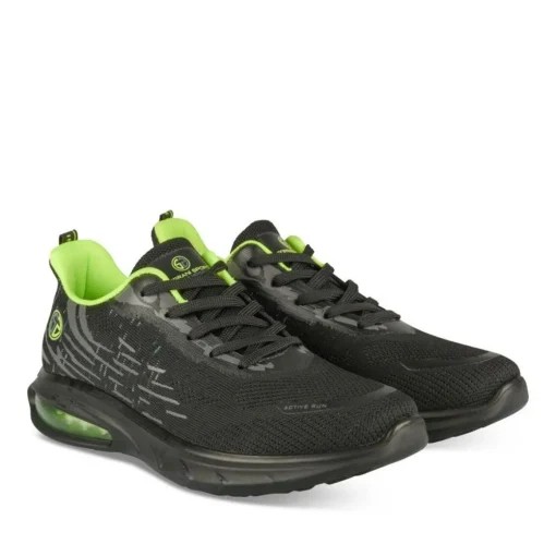 Baskets Running NOIR Homme Motif Uni Lacets