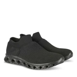 Baskets Running NOIR Homme Motif Uni A Enfiler