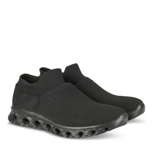 Baskets Running NOIR Homme Motif Uni A Enfiler