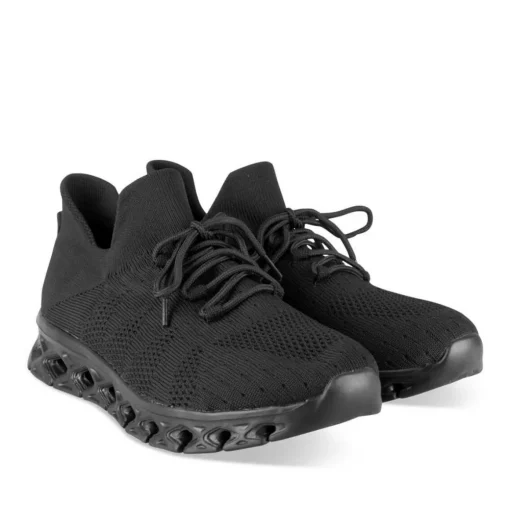 Baskets Running NOIR Homme Motif Uni Lacets