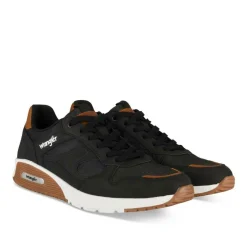 Baskets Running NOIR Homme Motif Uni Lacets