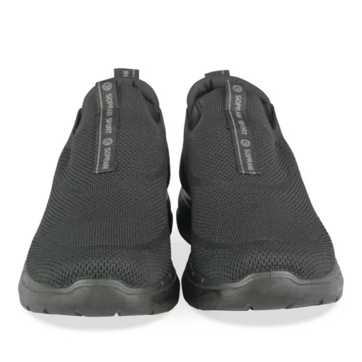 Baskets Running NOIR Homme Motif Uni A Enfiler
