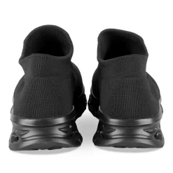 Baskets Running NOIR Homme Motif Uni A Enfiler