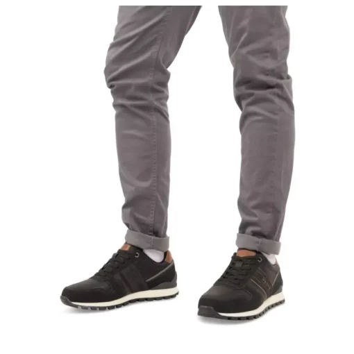 Baskets Running NOIR Homme Motif Uni Lacets