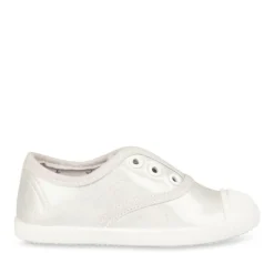 Baskets Slip-on ARGENT Fille Motif Uni Elastique