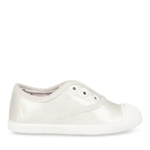 Baskets Slip-on ARGENT Fille Motif Uni Elastique