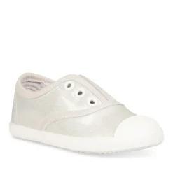 Baskets Slip-on ARGENT Fille Motif Uni Elastique