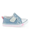 Baskets Slip-on BLEU Fille Motif A Pois Scratch