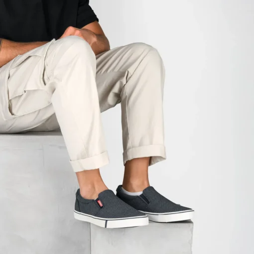Baskets Slip-on MARINE Homme Motif Uni A Enfiler