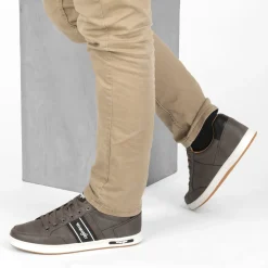 Baskets TAUPE Homme Motif Uni Lacets
