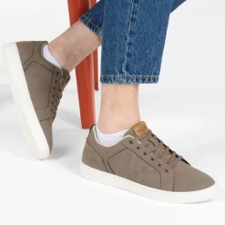 Baskets TAUPE Homme Motif Uni Lacets