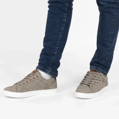 Baskets TAUPE Homme Motif Multicolore Lacets