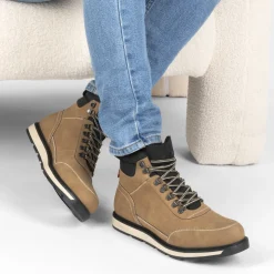 Baskets TAUPE Homme Motif Uni A Enfiler