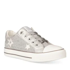 Baskets Toile ARGENT Fille Elastique