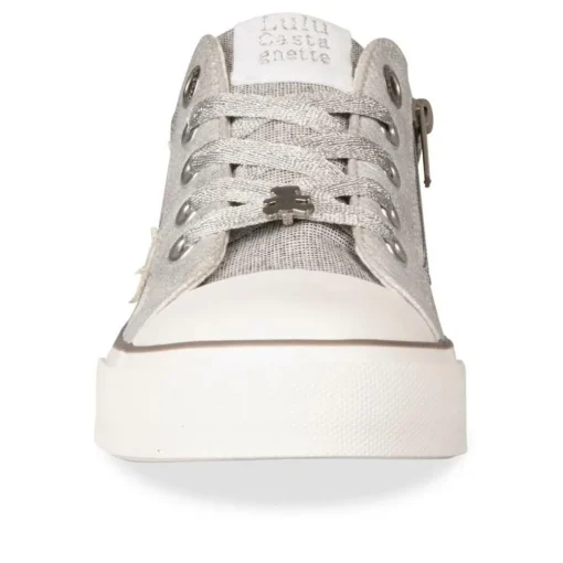 Baskets Toile ARGENT Fille Elastique