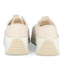 Baskets Toile BEIGE Femme Motif Uni Lacets