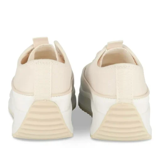 Baskets Toile BEIGE Femme Motif Uni Lacets