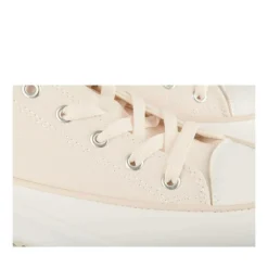Baskets Toile BEIGE Femme Motif Uni Lacets