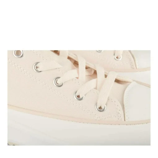 Baskets Toile BEIGE Femme Motif Uni Lacets