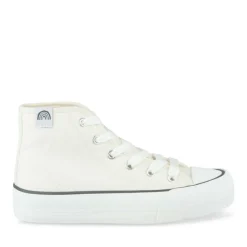 Baskets Toile BEIGE Fille Motif Uni Lacets