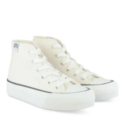 Baskets Toile BEIGE Fille Motif Uni Lacets
