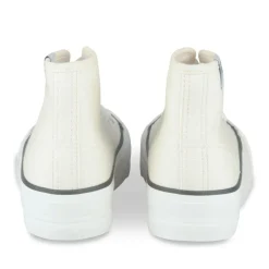 Baskets Toile BEIGE Fille Motif Uni Lacets