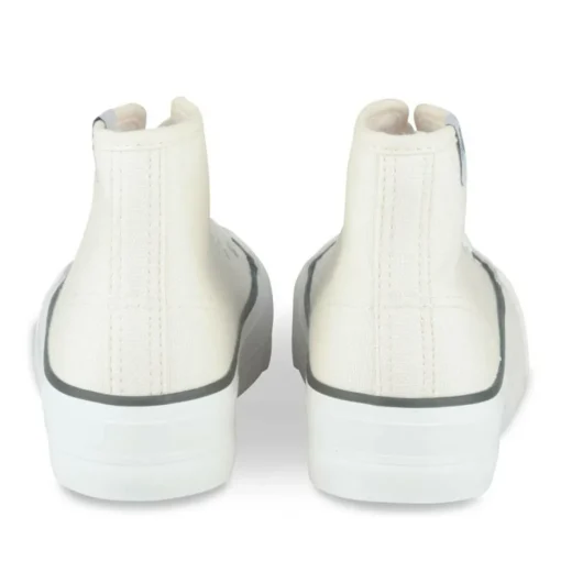 Baskets Toile BEIGE Fille Motif Uni Lacets