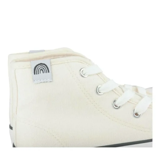 Baskets Toile BEIGE Fille Motif Uni Lacets