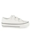 Baskets Toile BLANC Femme Motif Uni Scratch