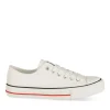 Baskets Toile BLANC Femme Motif Uni Lacets