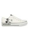 Baskets Toile BLANC Femme Motif Uni Lacets