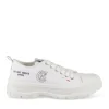 Baskets Toile BLANC Femme Motif Uni Lacets