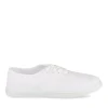 Baskets Toile BLANC Femme Motif Uni Lacets