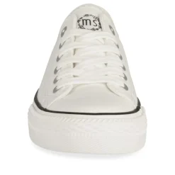 Baskets Toile BLANC Femme Motif Uni Lacets